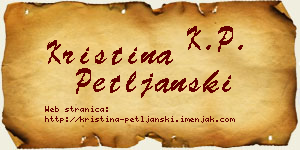Kristina Petljanski vizit kartica